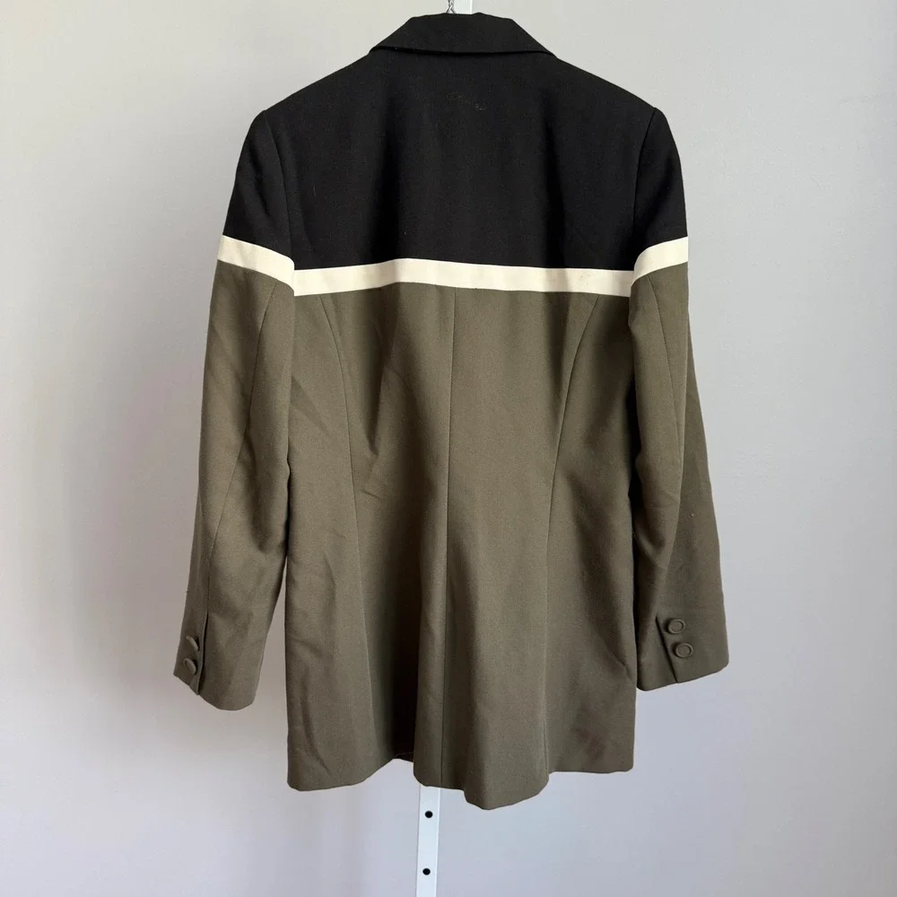 Vintage Albert Nipon‎ Colorblock Blazer - Black, Olive Green, Cream Jacket